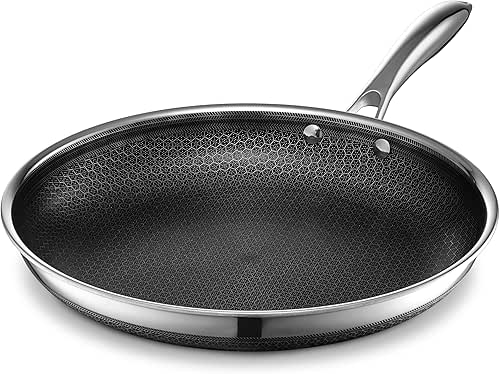 HexClad Hybrid Nonstick 12-Inch Frying Pan, Stay-Cool Handle, Dishwasher-Friendly, Oven-Safe