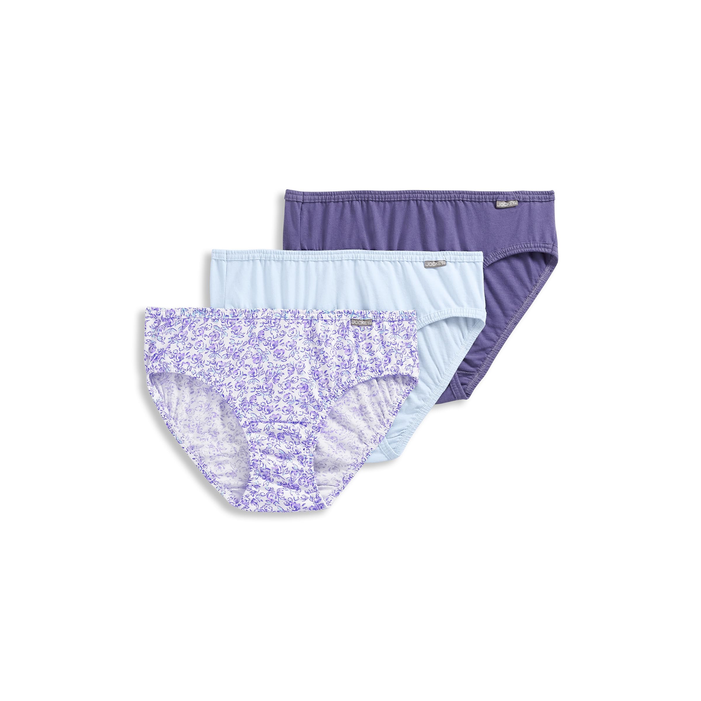 Jockey Women's Underwear 100% Cotton Elance Bikini - 3 Pack
