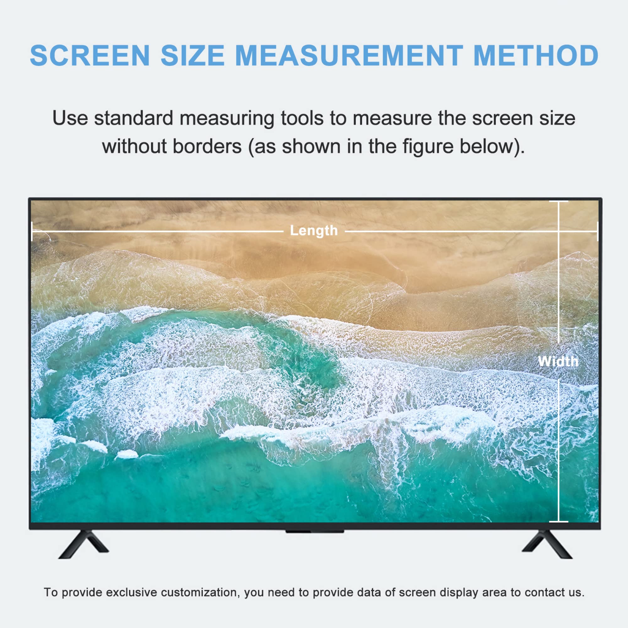 Protector De Pantalla De TV Antirreflejo 43-75 Pulgadas, Película Filtro Mate Anti Luz Azul/Antiarañazos, Alivia La Tensión Ocular, Protege Tus Ojos Para Samsung/Hisense/Sony/Lg Etc / 65in1440x809mm
