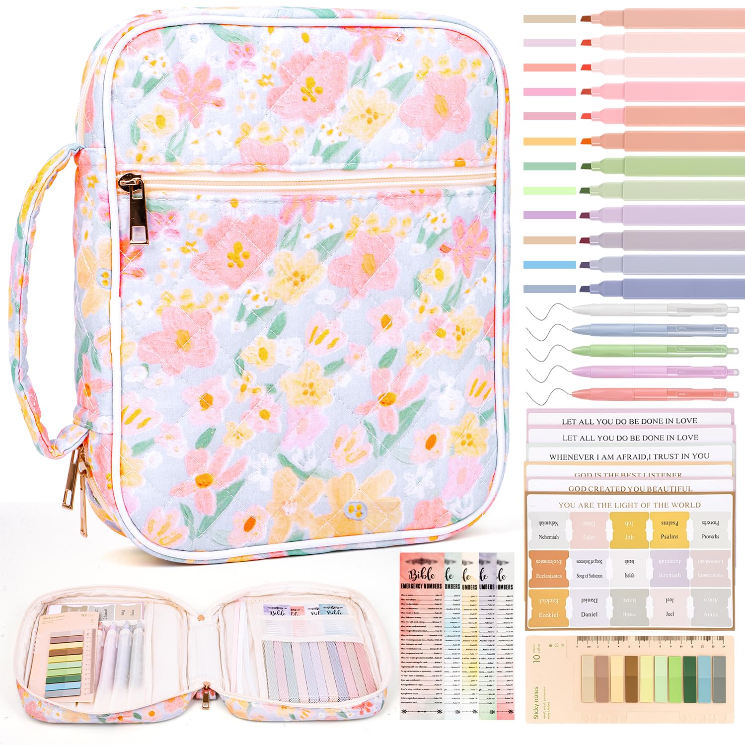 Bible Cover Case for Women Bible Bag w/Handles Bible Study Supplies