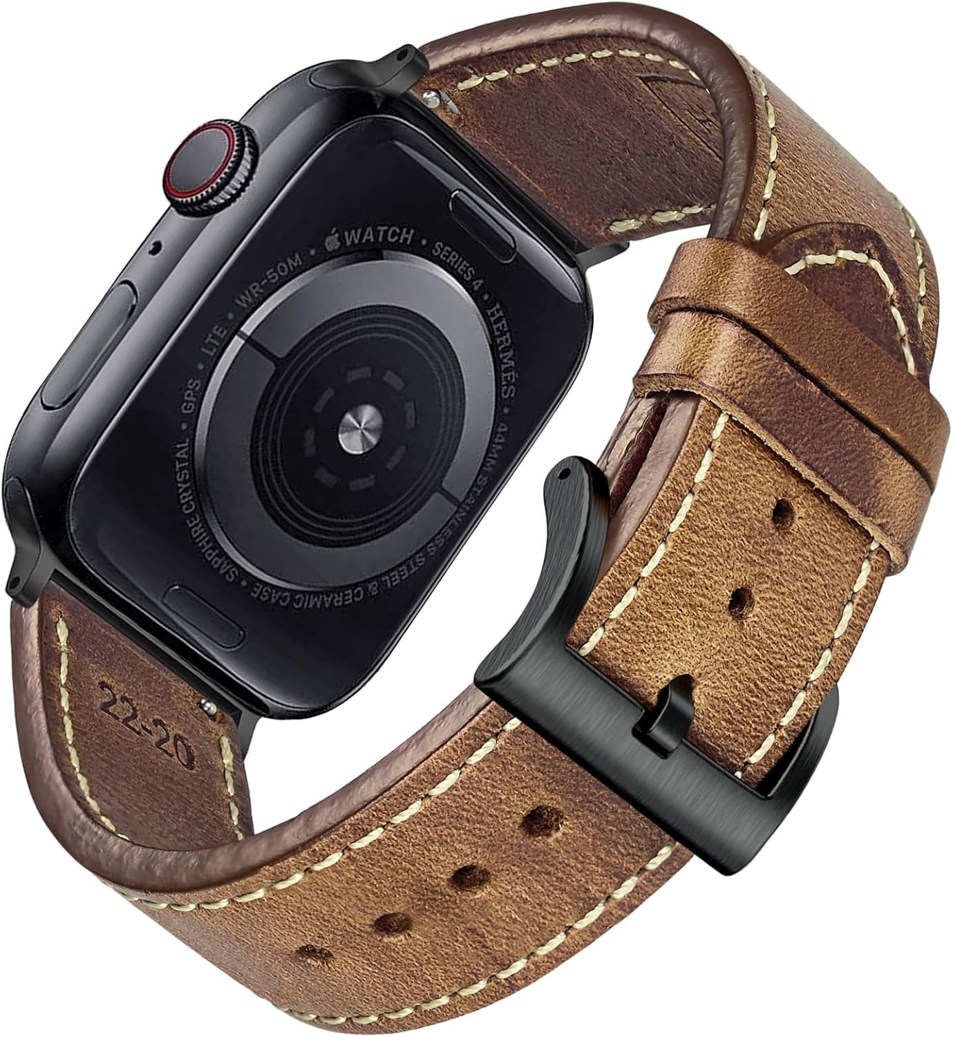 Compatible With Apple Watch Band, Horween Leather Watch Strap For iWatch38/40/41/42/44/45/49/46mm,Vintage Replacement Band For Series10/9/8/7/6/5/4/3/2/1/SE/SE2/Ultra1/2 Men Women