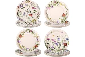 Zopeal Disposable Floral Paper Plates 9 Inch For All Occasions