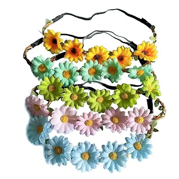 Gaobige Artificial Flower Wreaths 5 PCS Daisy Fashion Flower Headbands