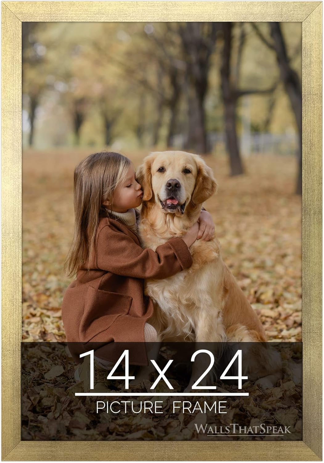 wallsthatspeak 14x24 Gold Picture Frame for Puzzles Posters Photos or Artwork