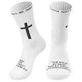2 Pairs Christian Soccer Socks for Men Teen&comma; Anti Slip Cotton Football Socks with Bible Verse Birthday Sports Gifts for Youth Dad&comma; Christian Cross Gifts Athletic Running Training Supplies