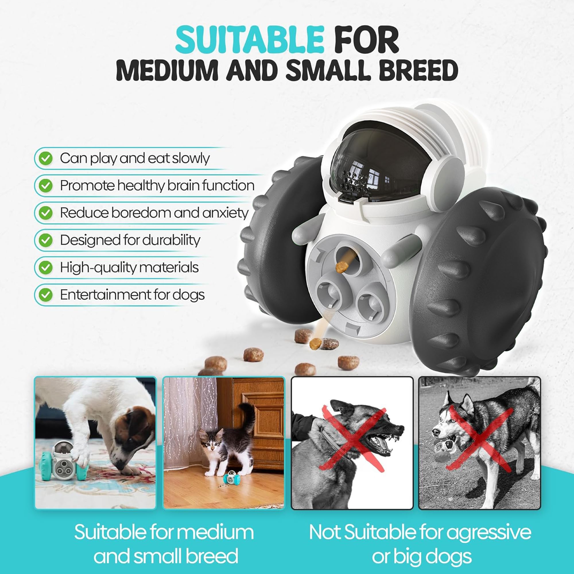 Juguetes interactivos para Perros,alimentador Lento,Dispensador de Comida de Perro,Juguete de alimentación Lenta para Perros,para Entrenamiento de IQ y Habilidades de Forrajeo