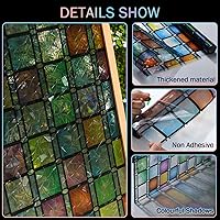 Vista 4 de VELIMAX Película de privacidad, tinte de vitral, calcomanías de arcoíris, vinilo de adherencia estática, no adhesivo, anti-UV, para ventana