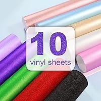 Vista 3 de TECKWRAP Shimmer Vinyl Glitter Adhesive Sheets for Craft Cutter 12" x 12" 10 Sheets/Pack