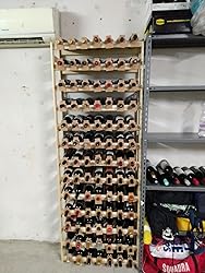 Cantinetta Vino SIMPLEX Modello 5 - Legno Naturale, Per 91 Bottiglie, 198x72x25cm - Foto 8