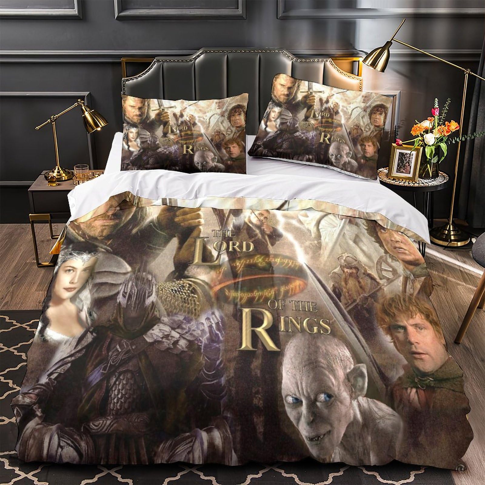 FLOAPA 3-Teiliger „Der Herr Der Ringe“-Bettbezug Bettwäsche-Set „Der Hobbit“ 3D-Gedruckter Bettbezug 100% Weiche Mikrofaser Bettbezug-Set Für Jungen Und Erwachsene 200X200cm Küche, Haushalt & Wohnen