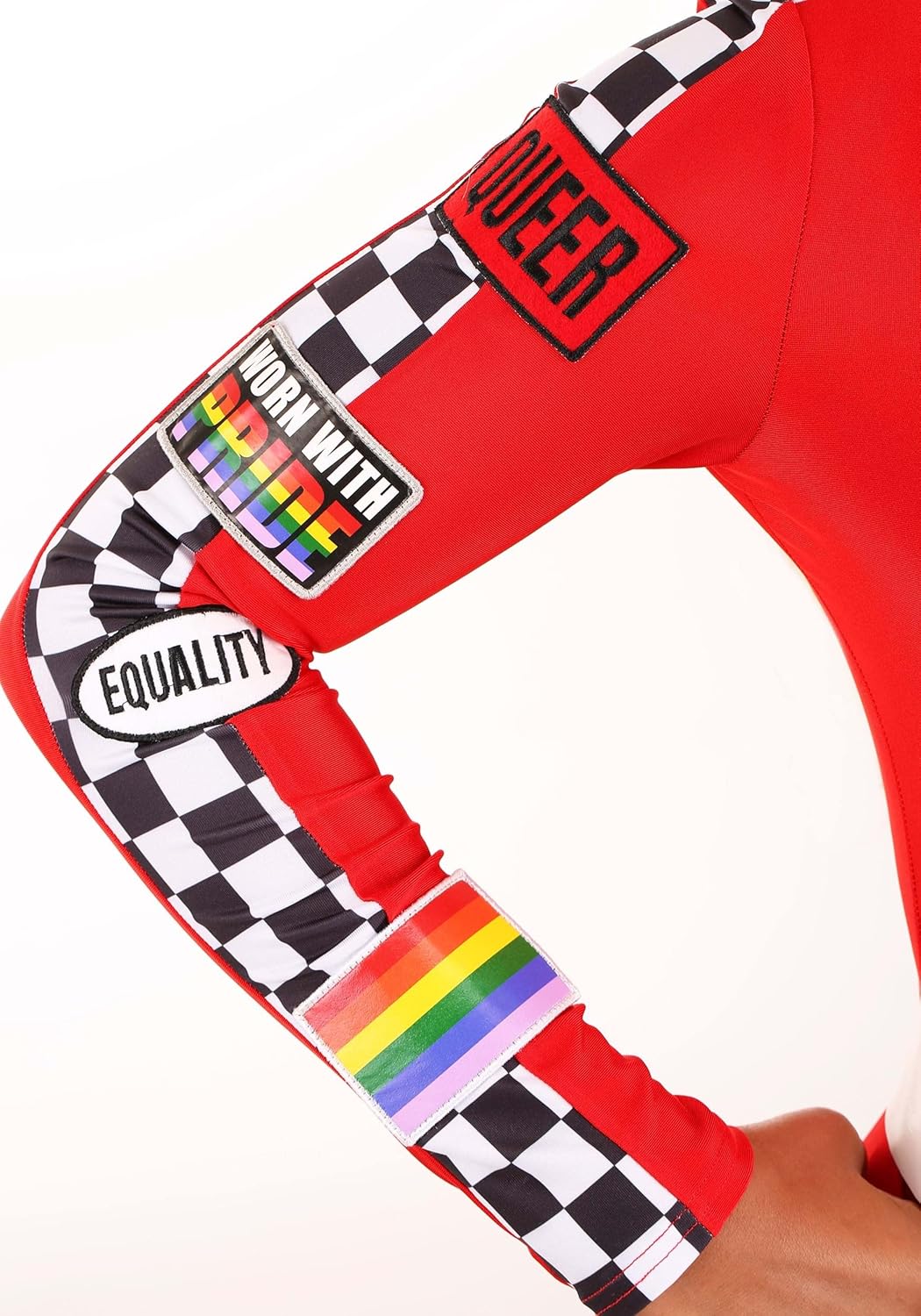 Drag Race Jumpsuit Costume, Pride Speed Racer Costume Women Men, Polyester And Spandex, Zipper Down Center Front - Image 6