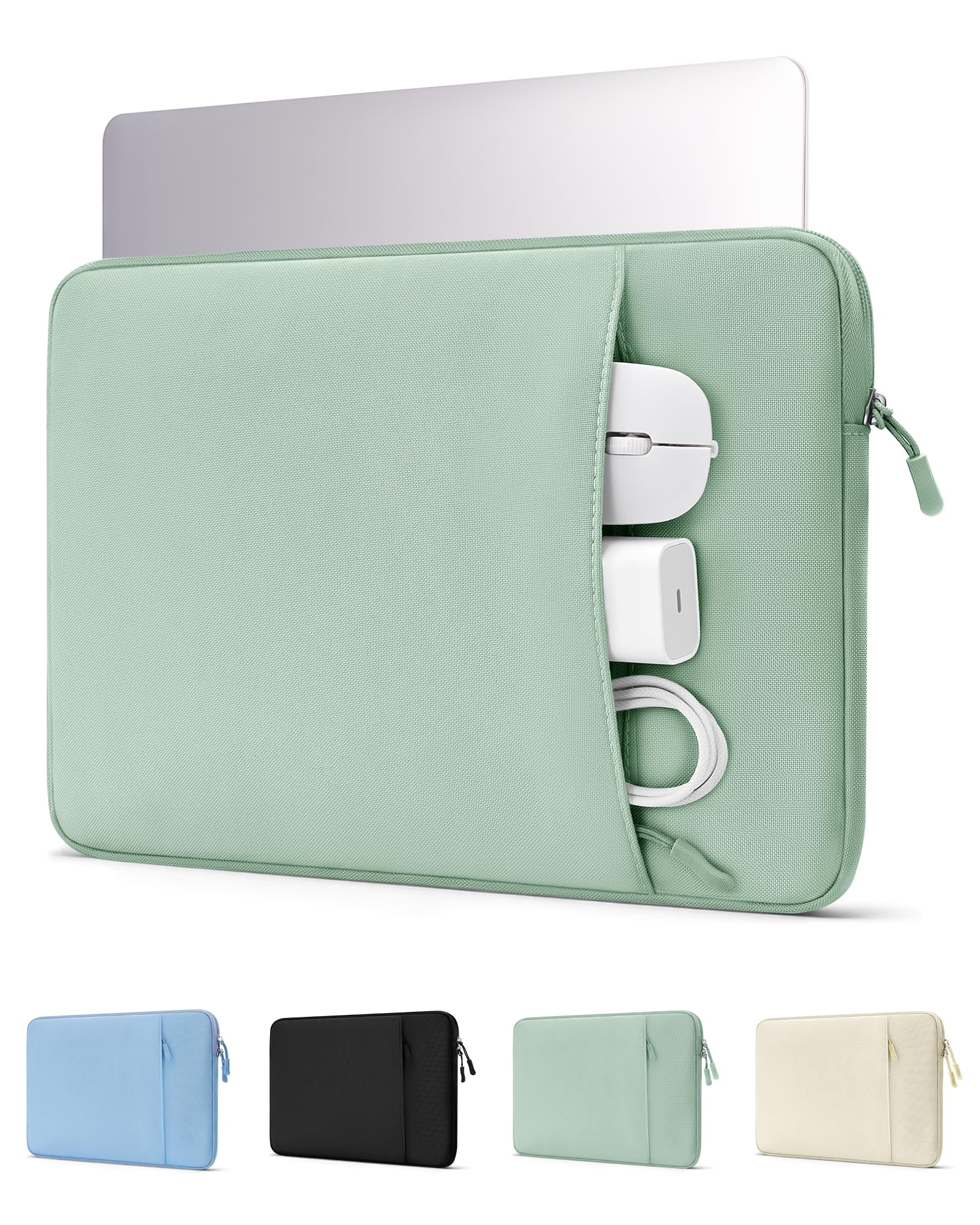 ProCase パソコンケース 13/13.3インチMacBook Air/Pro/Neo 保護スリーブ PCケース インナーバッグ - ウィローグリーン