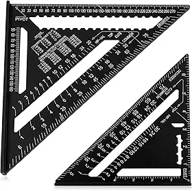 Esquadro Marceneiro, Esquadro Profissional de Carpinteiro em Alumínio de 12 Polegadas, Ferramenta 3D para Desenho, Prototipagem, Modelagem, Engenharia, Construção, Arquitetura, Design de Interiores