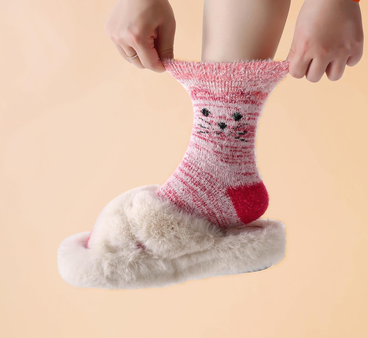 SISOSOCK Fuzzy Cozy Warm Socks for Women-Winter Home Thick Wool Soft Sleeping Socks-Perfect Gifts for Women - Image 4