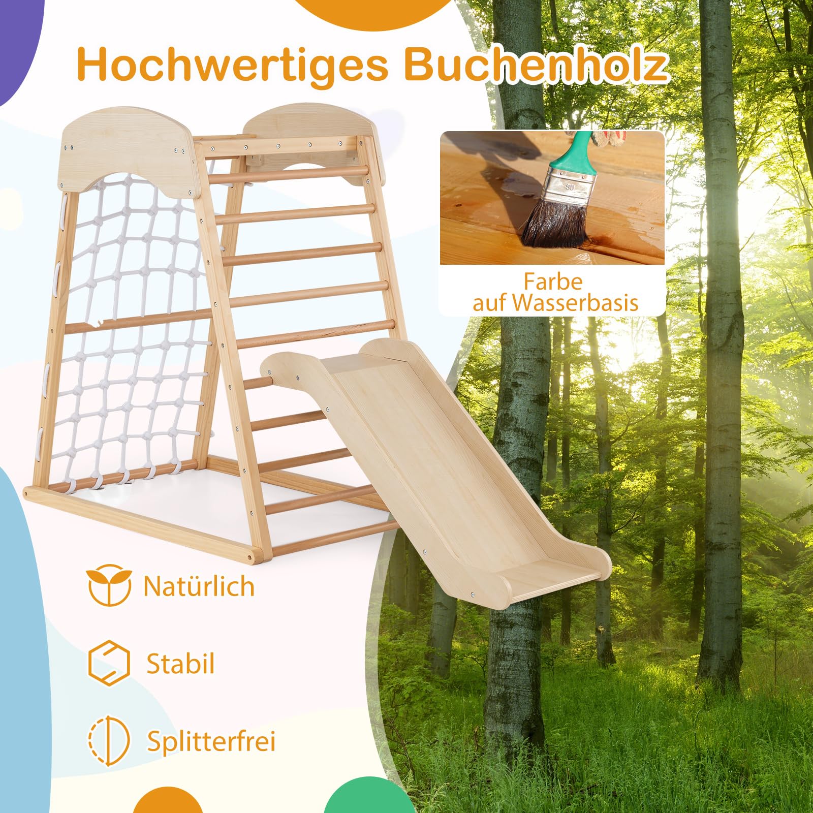 Klimtoestel System 6 Robinia met Glijbaan - Van Ee Speel