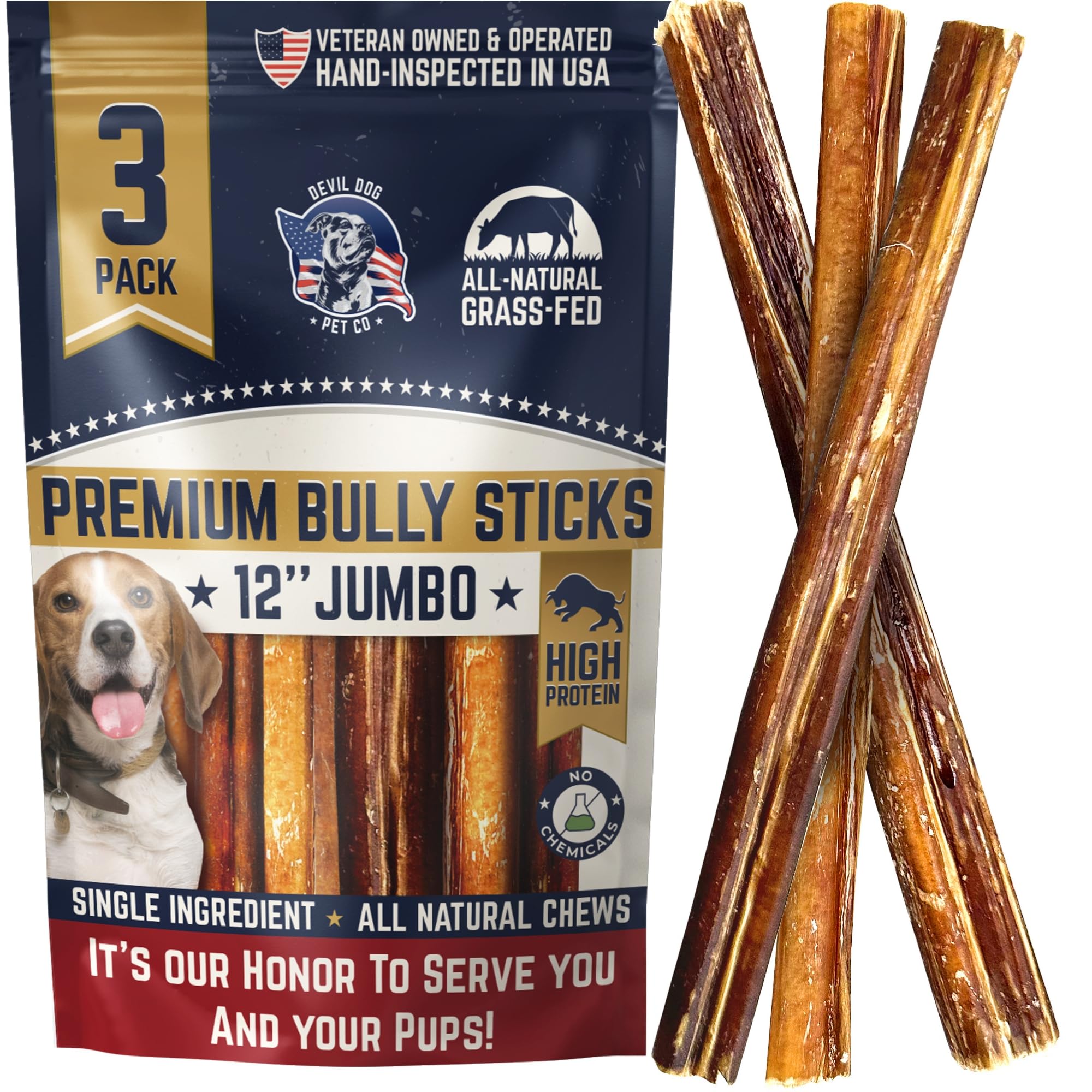 Devil Dog Pet Co Jumbo Bully Sticks
