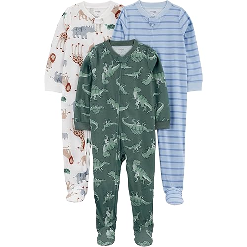 Simple Joys by Carter's baby-boys Loose-Fit Flame Resistant Fleece Footed Pajamas