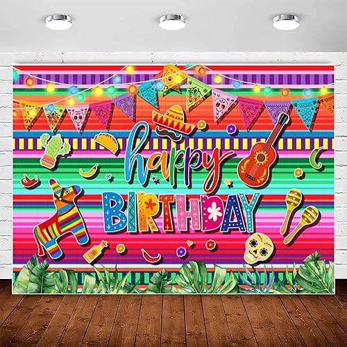 Miniatura 9 de Telón de fondo de fiesta mexicana para decoración de fiesta de cumpleaños, colorido Cinco de Mayo, Taco, carnaval, fotografía, fondo de fiesta de