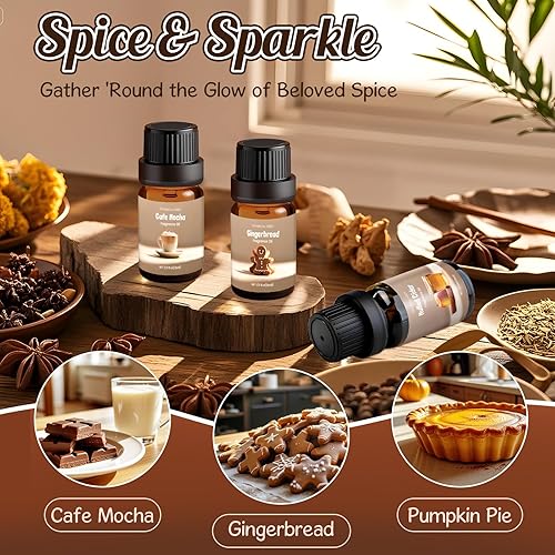 Miniatura 10 de RAINBOW ABBY Juego de aceites aromáticos para caballeros, cuero, ron de laurel, madera de teca, cedro, tabaco dulce, sándalo para aromaterapia para