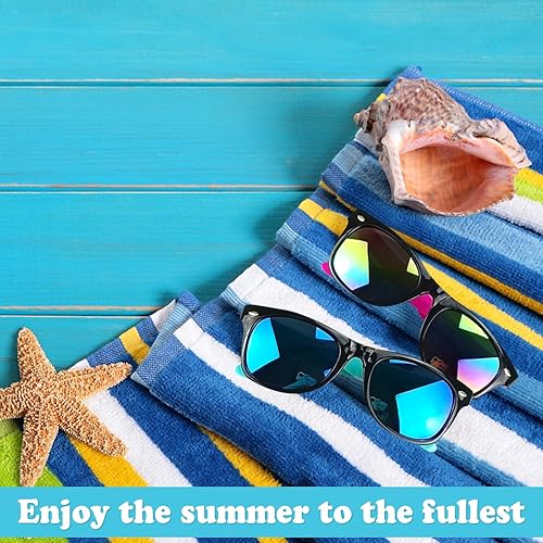 Miniatura 7 de Paquete de 12 lentes de sol para niños, regalos de fiesta, lentes de sol de neón para niños a granel con protección UV400 para niños, niños y niñas,