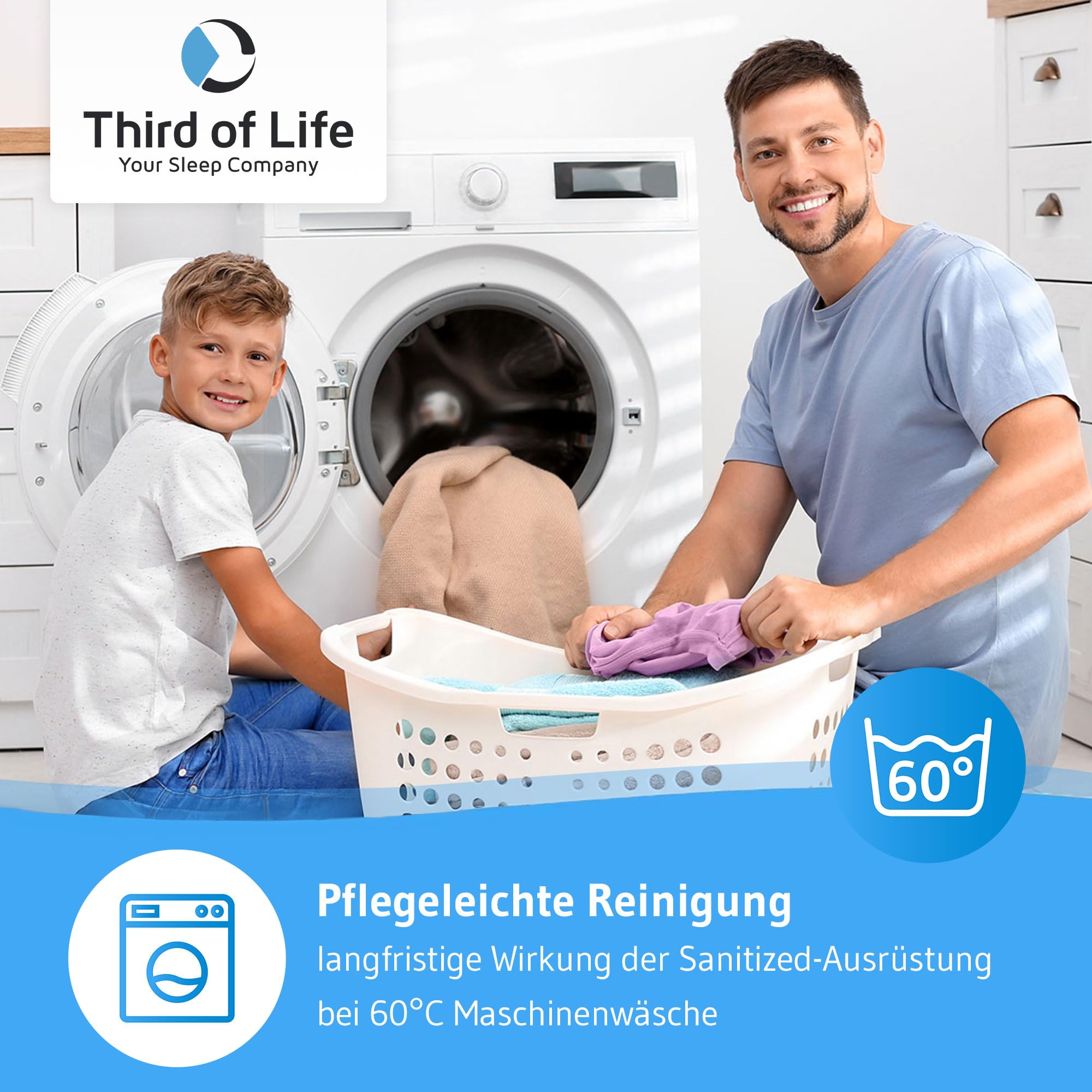 Bettdecke 135x200 mit Hygieneschutz & weicher Veredelung, Nachhaltige Ganzjahresdecke Blanco, Atmungsaktive Hohlfaser, Feuchtigkeitsregulierende Steppdecke, Warme 135 x 200 Blanket für Allergiker