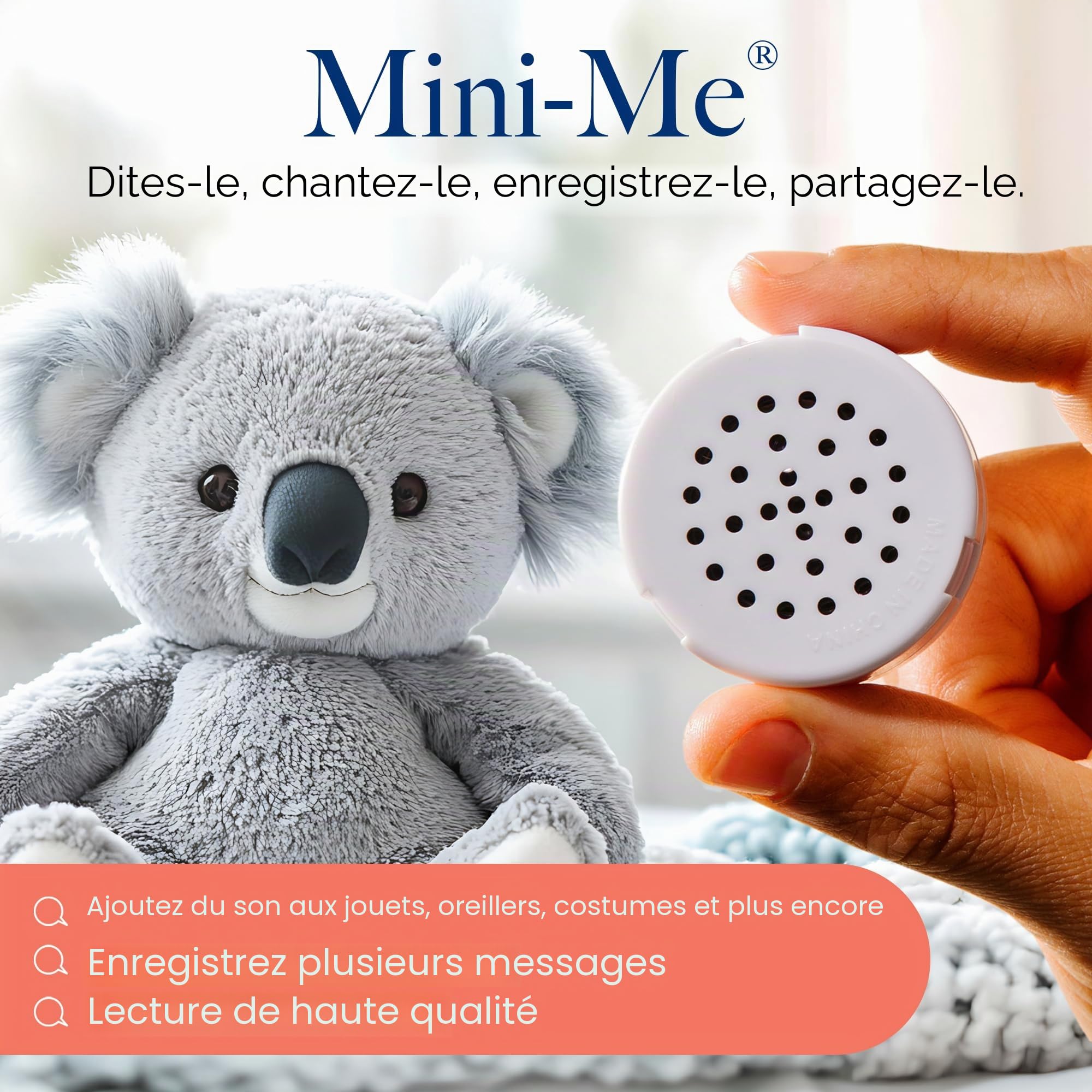VoiceGift Enregistreur Vocal Multi-Messages 60 Secondes (Blanc | 2 Paquet)