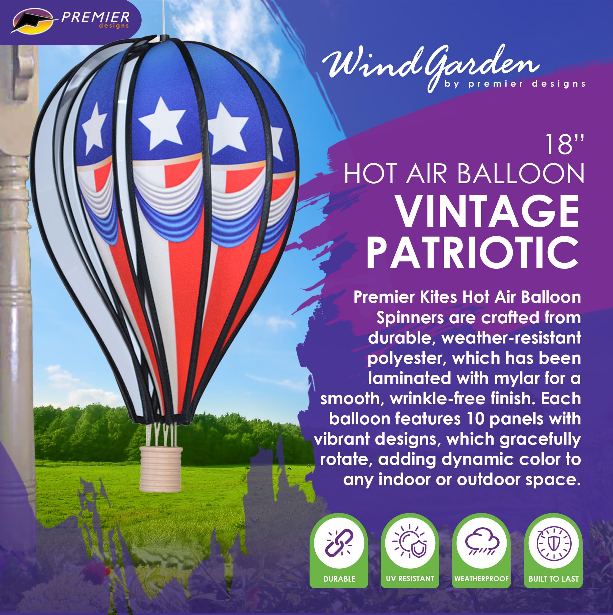 Amazon.com: Hot Air Balloon Hanging Garden Spinner 18