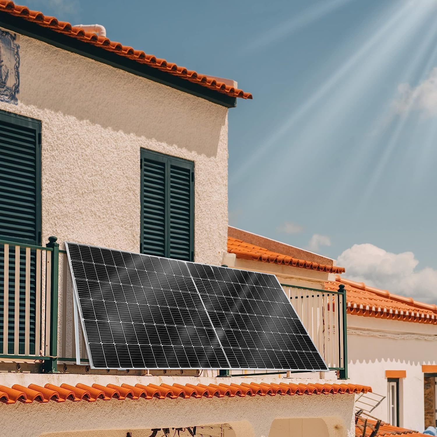 ULL Pannello solare da 400 W, 31,6 V, con 108 celle monocristalline ad alta efficienza, impermeabilità IP68 e eccellente resistenza PID, modulo solare monocristallino per casa, giardino