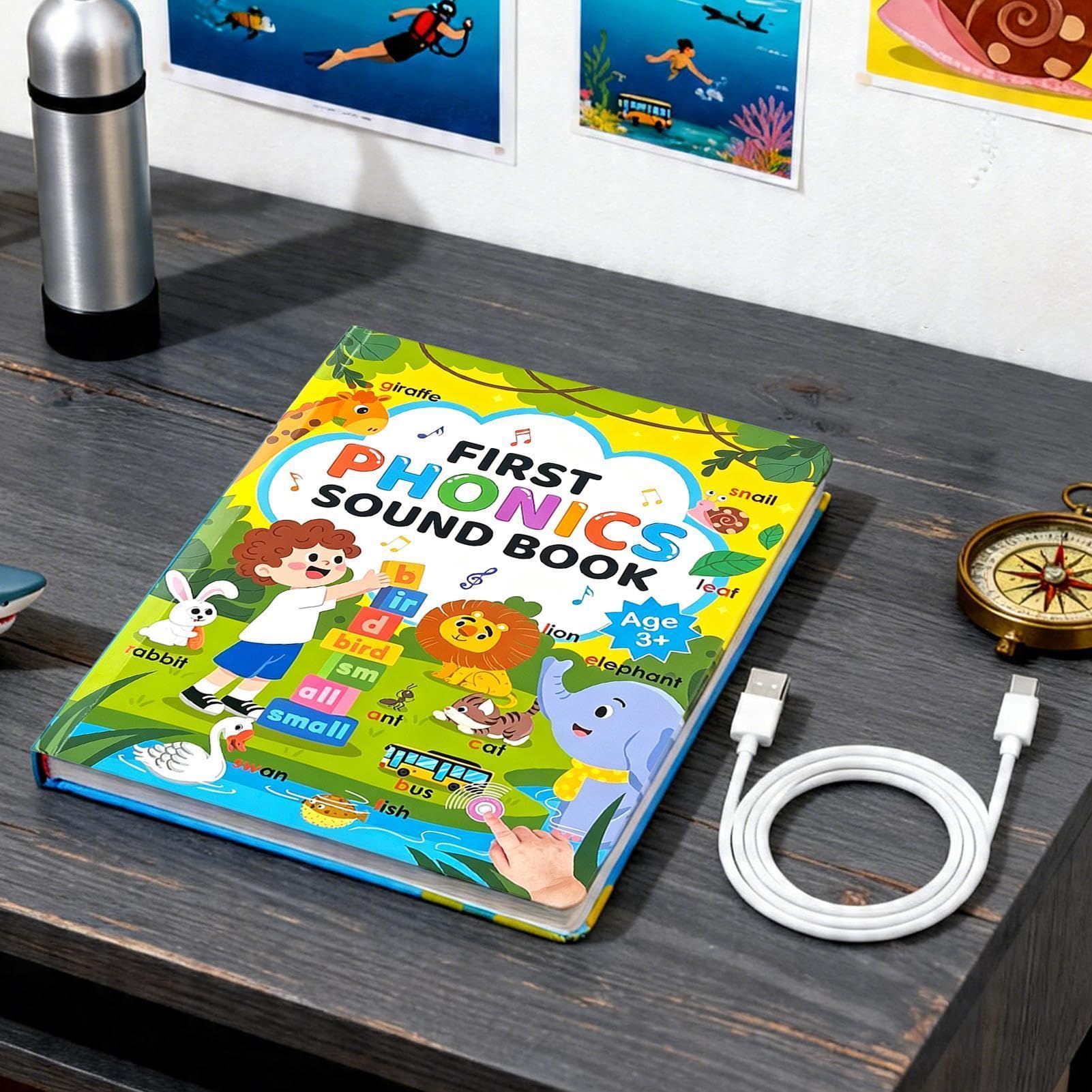 Libros Audio para - Electrónica Educativa Fonética - Libros Interactivos Sonidos - para Cumpleaños Viajes Coche Hora del Cuento Edad Preescolar Niños Niñas