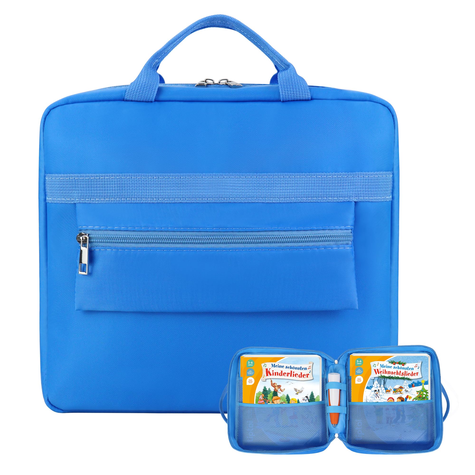 Wetry Tragetasche für TipToi Bücher, Stift und Zubehör | Platz für 8 bis zu 10 Bücher, 30 x 27 x 10,5 cm, zum Aufbewahren, Organisieren und Transportieren