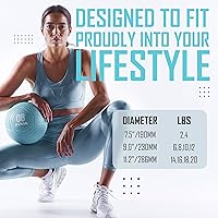 Vista 5 de ZIVA Pelota de ejercicio medicinal – Carcasa de goma virgen de grado comercial, acabado texturizado de fácil agarre para entrenamiento de fuerza