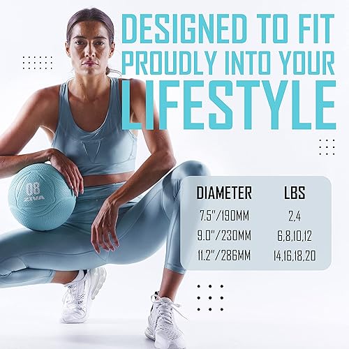 Miniatura 5 de ZIVA Pelota de ejercicio medicinal  Carcasa de goma virgen de grado comercial, acabado texturizado de fácil agarre para entrenamiento de fuerza