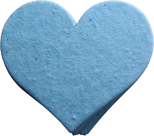 Miniatura 5 de Juego de 100 pétalos de flores reciclados de corazones grandes a granel, 100 formas hechas a mano (azul #04s)