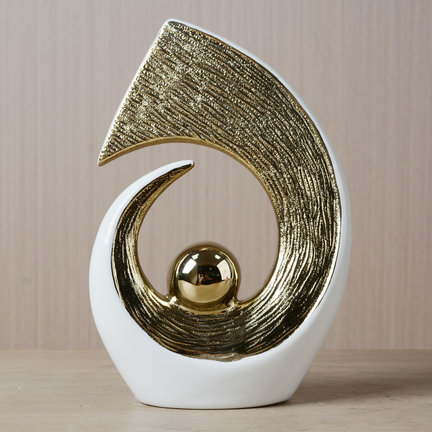 HAUCOZE Scultura Astratta Moderna Statua Decorazione Casa Figurina Mensola Arte Regalo per Scaffalf Scrivania Soprammobili Ceramica 25cm