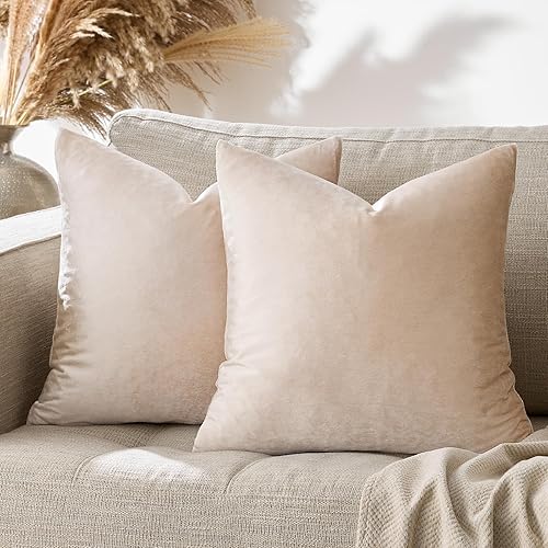 Vista 23 de GIGIZAZA - Juego de 2 fundas de almohada decorativas de 18 x 18 pulgadas, fundas de almohada cuadradas de terciopelo verde azulado pavo real