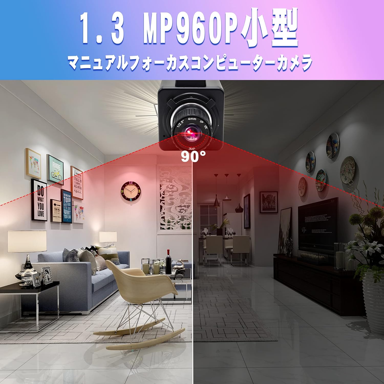 Amazon Co Jp Elp 産業用マシンビジョンカメラ 低照度 960p Ar0130 1 3 Cmos センサー ミニ無料ドライバusbカメラ 4mm マニュアルフォーカスレンズ パソコン 周辺機器