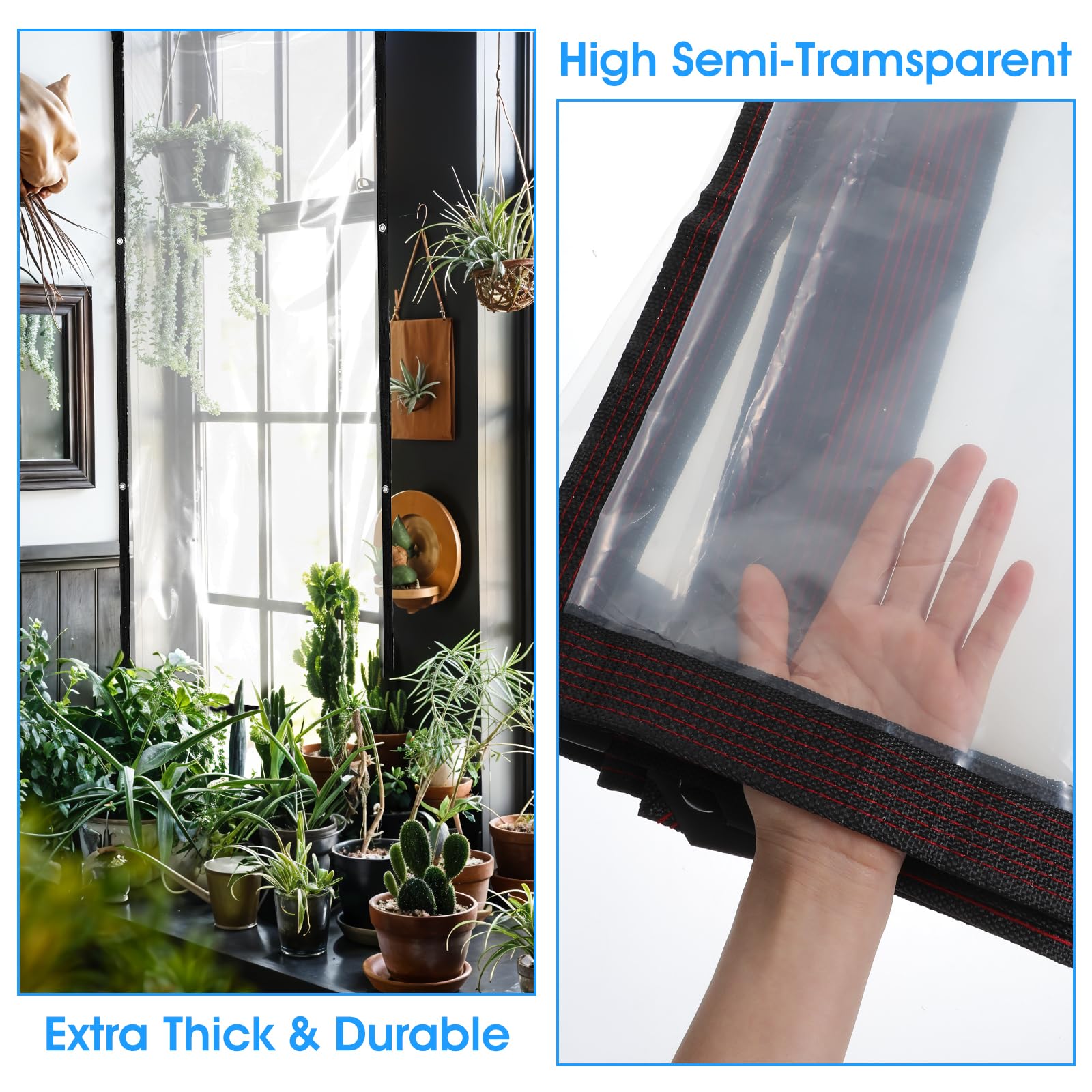 3 Pack Clear Heavy Duty Tarps – Waterproof Transplastic Covers With Grommets For Garden, Patio & Camping