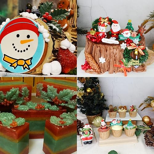 Miniatura 7 de Moldes de silicona de fondo de hojas de acebo navideñas moldes de chocolate de piña para decoración de pasteles cupcakes caramelo azúcar