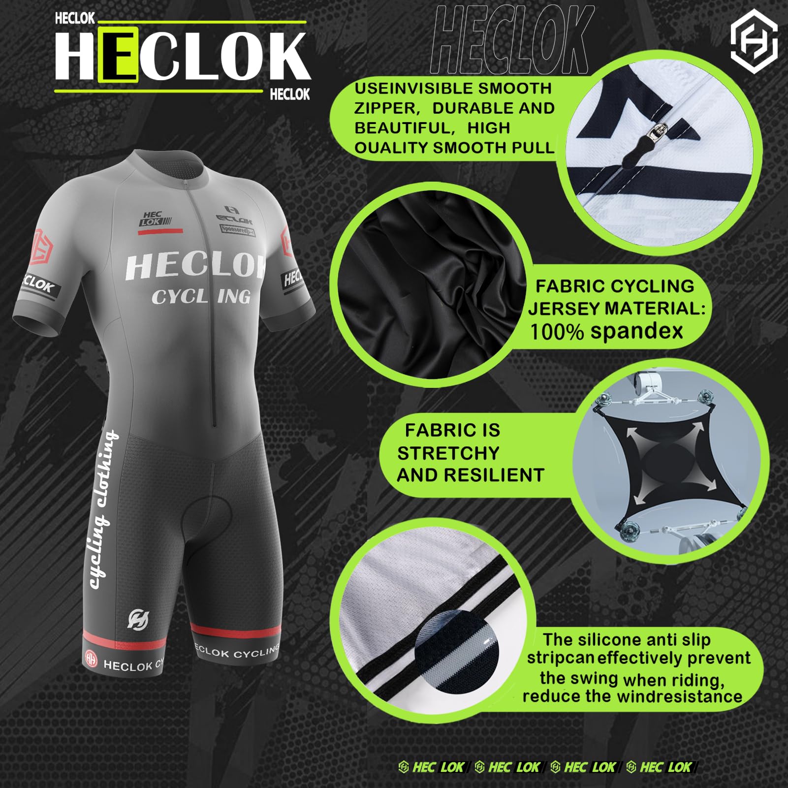 Hombres Monos Manga Corto del Verano Transpirable Ciclismo Skinsuit Sets con Prima para competiciones Pad Exterior Sportswear Triatlón Ropa Bodies Triatlón Clothes-Siamés