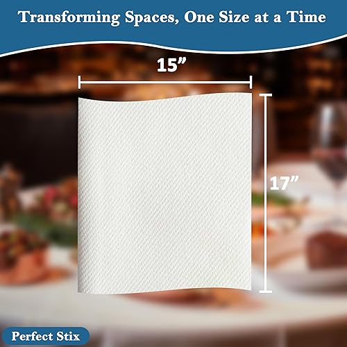 Miniatura 4 de Servilletas de cena plegables de 15 x 17 pulgadas con sensación de lino de 18 pulgadas, paquete de 100 unidades, color blanco