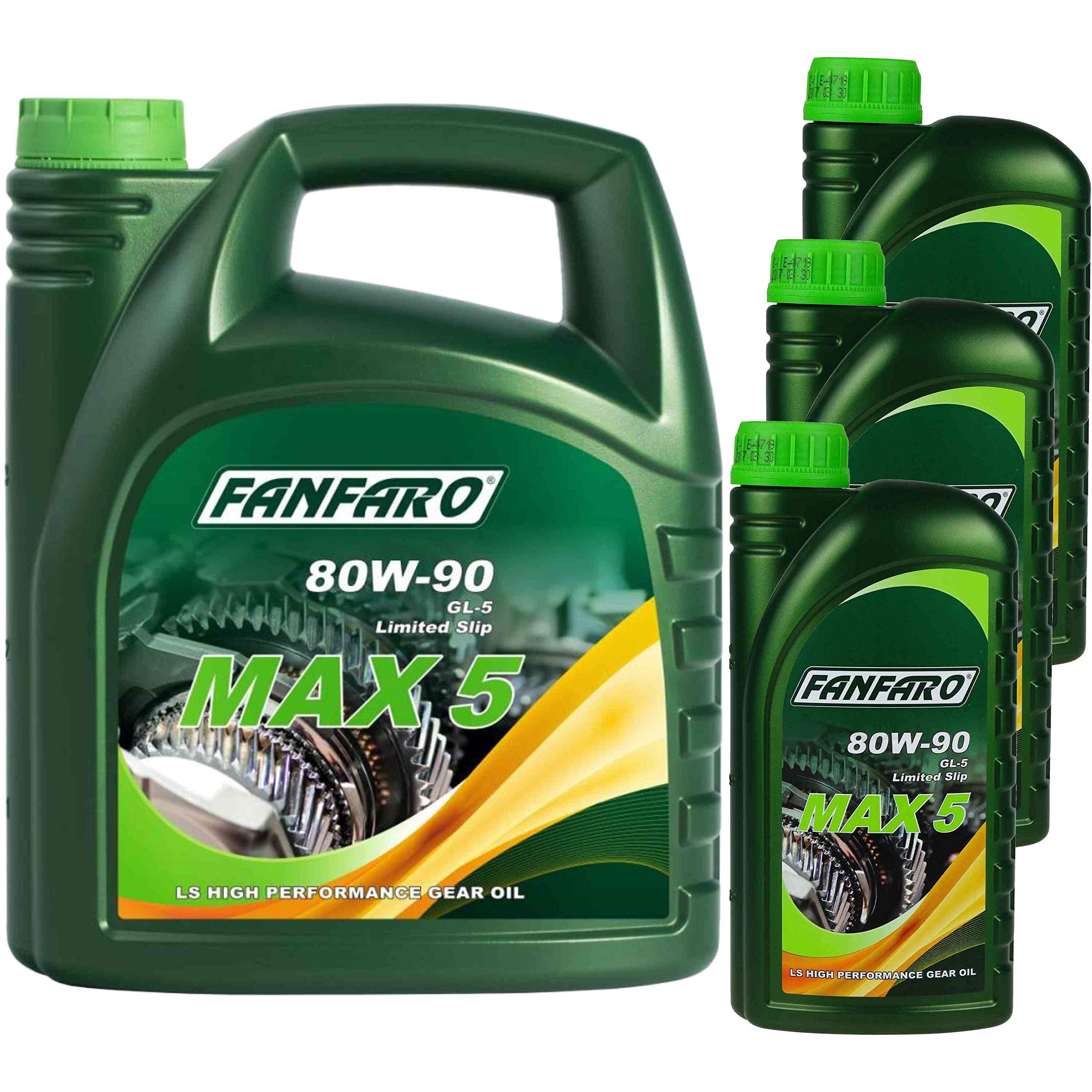 FANFARO MAX 5 80W-90 GL-5 LS API GL olio per ingranaggi Gear Oil, 7 litri