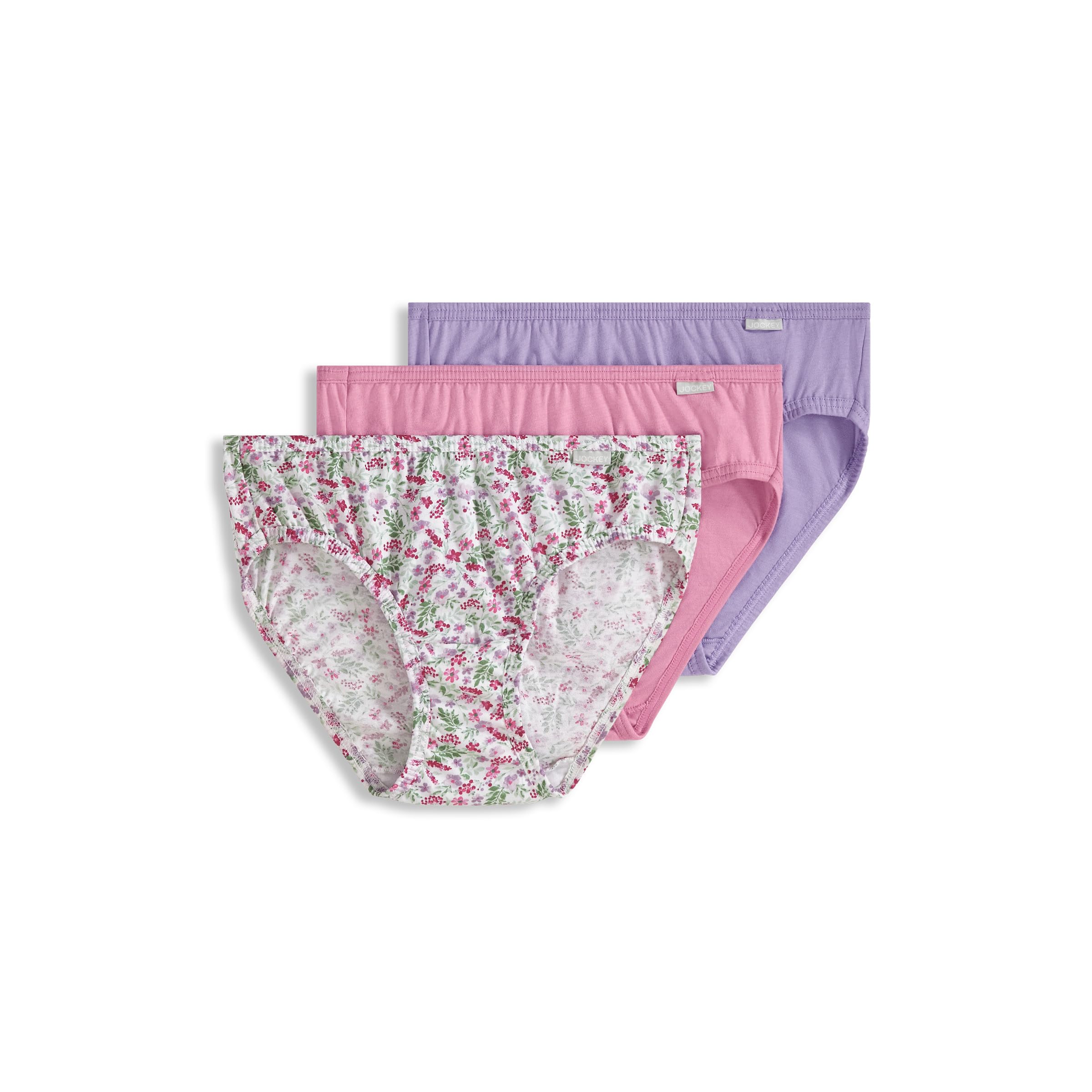 Jockey Women's Underwear 100% Cotton Elance Bikini - 3 Pack