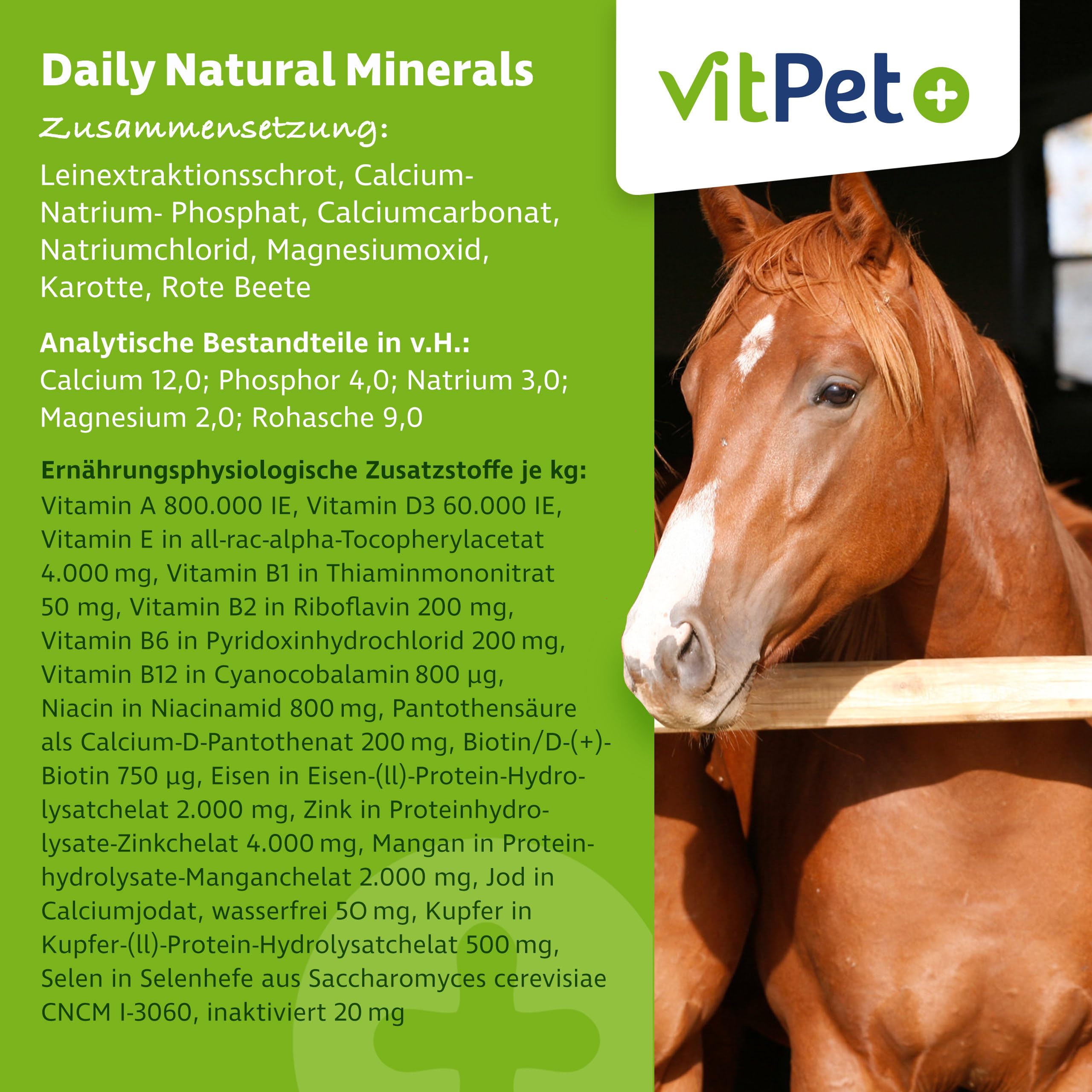 Daily Natural Minerals – Premium Mineralfutter Pferde 4 kg | Magnesium, Biotin, Zink, Selen | Getreidefrei & Melassefrei | inkl. Dosierlöffel