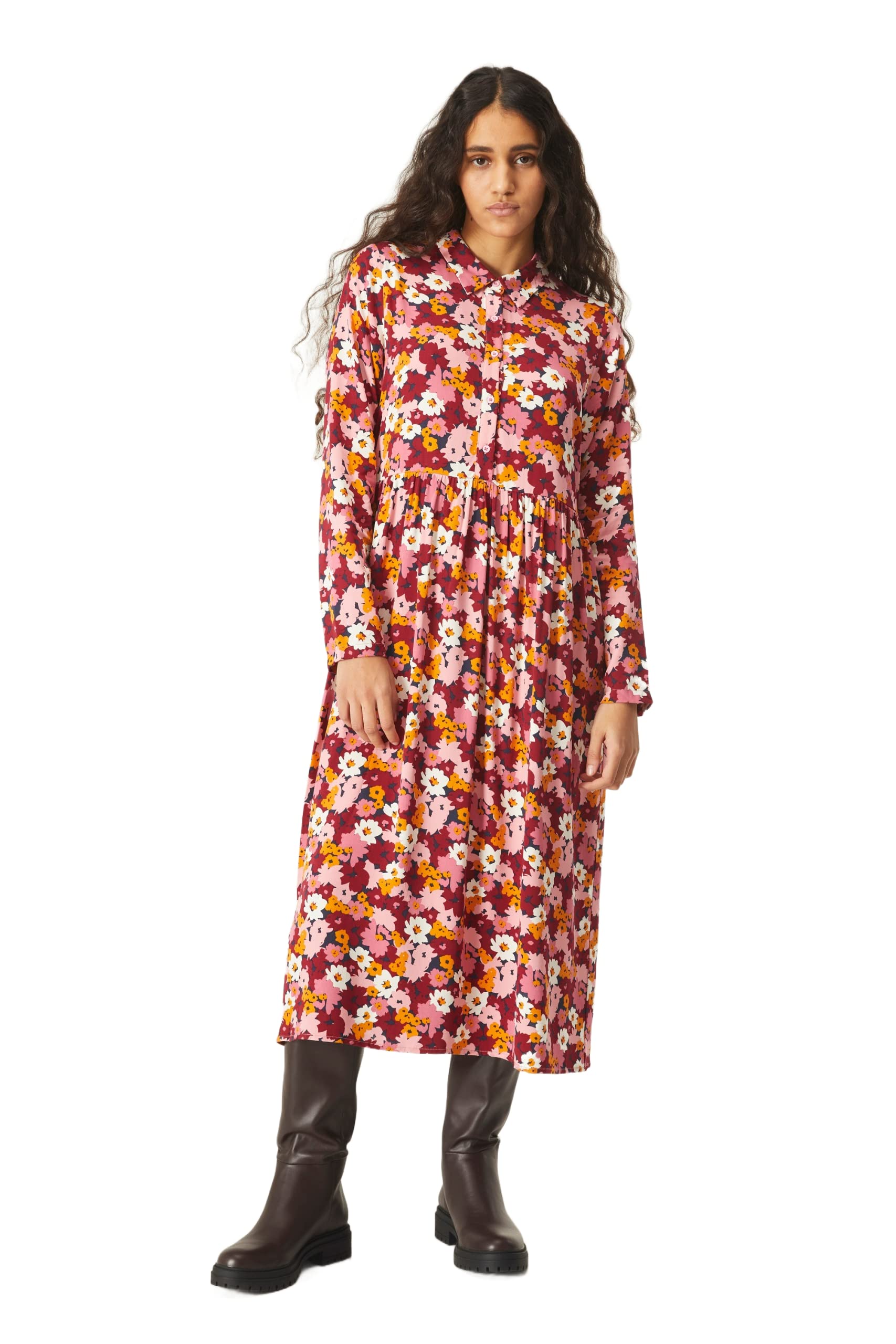 Compania Fantastica - Vestido de manga larga con estampado floral vintage