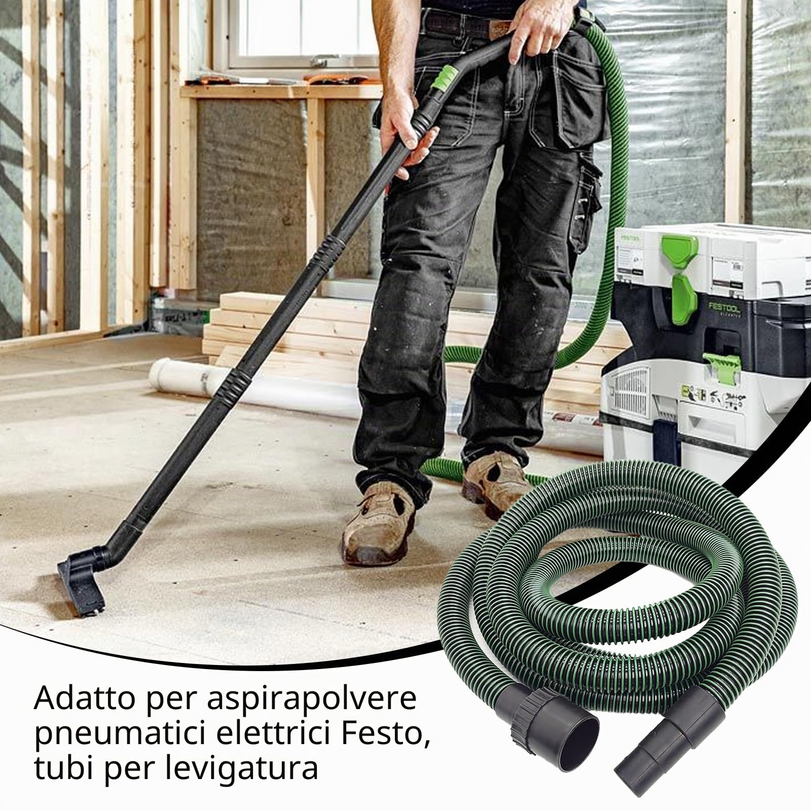 Tubo di Aspirazione Della Polvere, Tubo flessibile di aspirazione Ø 35 mm compatibile con Festool-Dust Collection Hose Antistatico per Aspirapolvere D27 Accessori per aspirapolvere