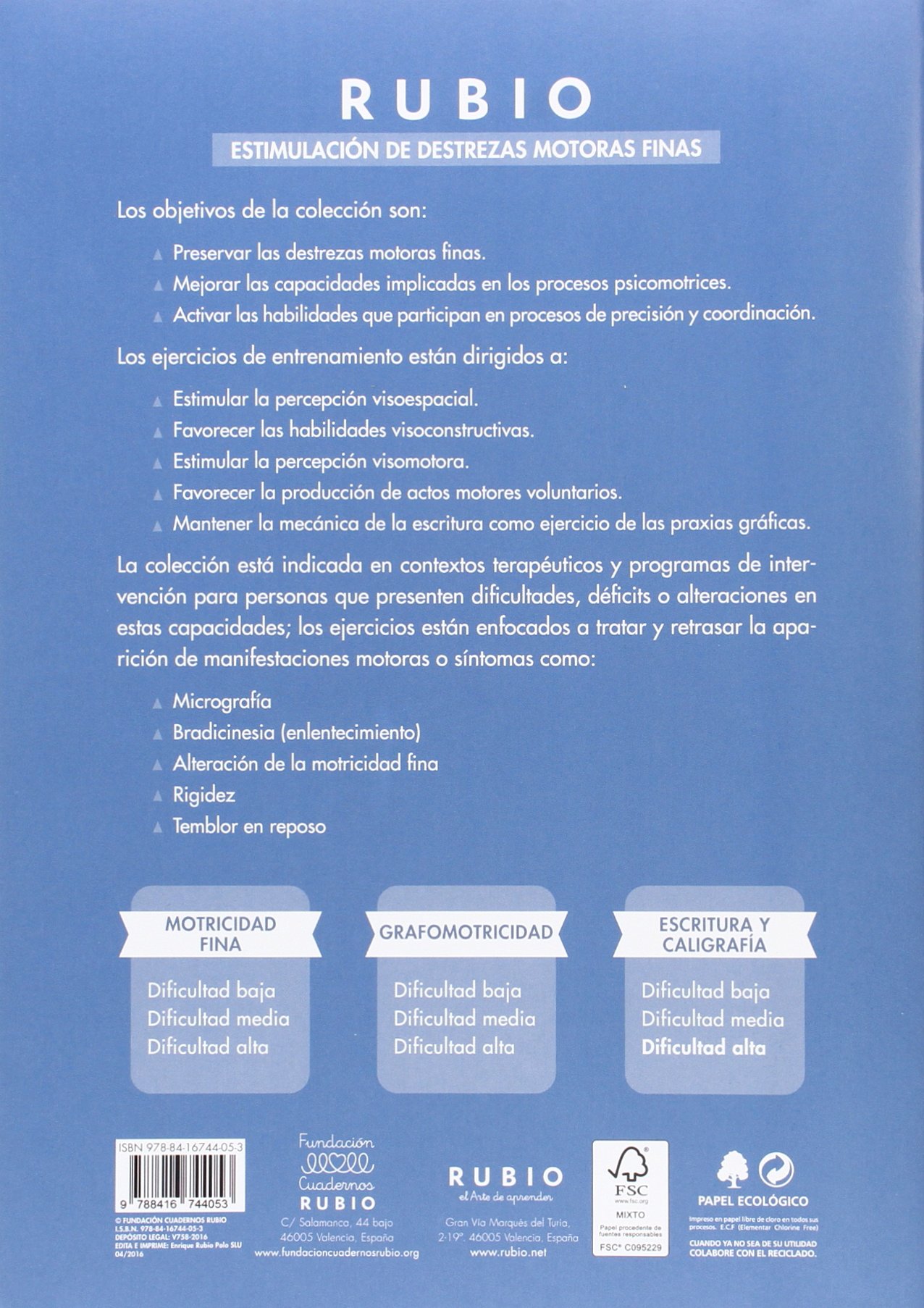 Estimulación de destrezas motoras finas: escritura y caligrafía (dificultad alta)