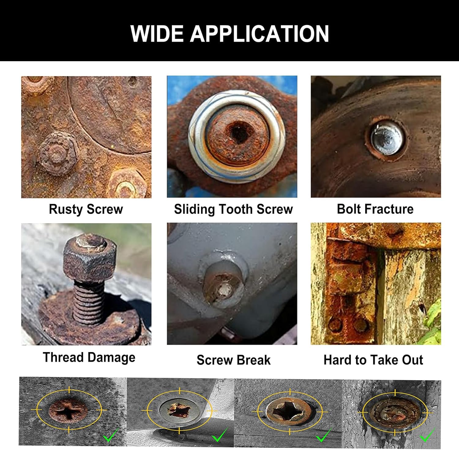 NORTOOLS 26PCS CR-MO Screw Extractor Set,Hex-Head Multi-Spline Screw Easy-out Screw Extraction Set 3/8" Inch Drive Hex-Head, Broken Bolt Remover, Stripped Fastener Tool for Stripped, Rounded, Damaged