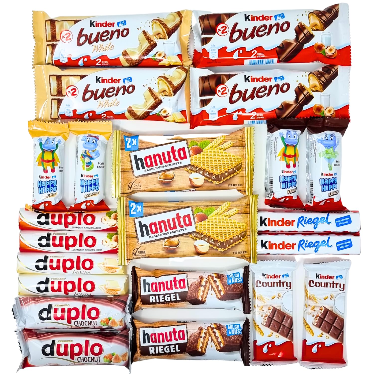 Süßigkeiten Mix - Kinderschokolade - Party-Mix - Süßigkeiten Großpackungen - Ferrero Kinder, Duplo & Hanuta Spezialitäten 1x 620g