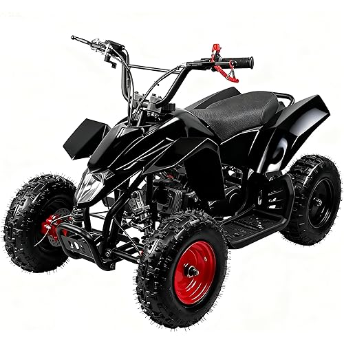 Kids Gas ATV, 50CC 2-Stroke Mini Gas 4 Wheeler for Kids with Front & Rear Disc Brake, with Speed Control Weight Support Up to 300 LBS (Santa)