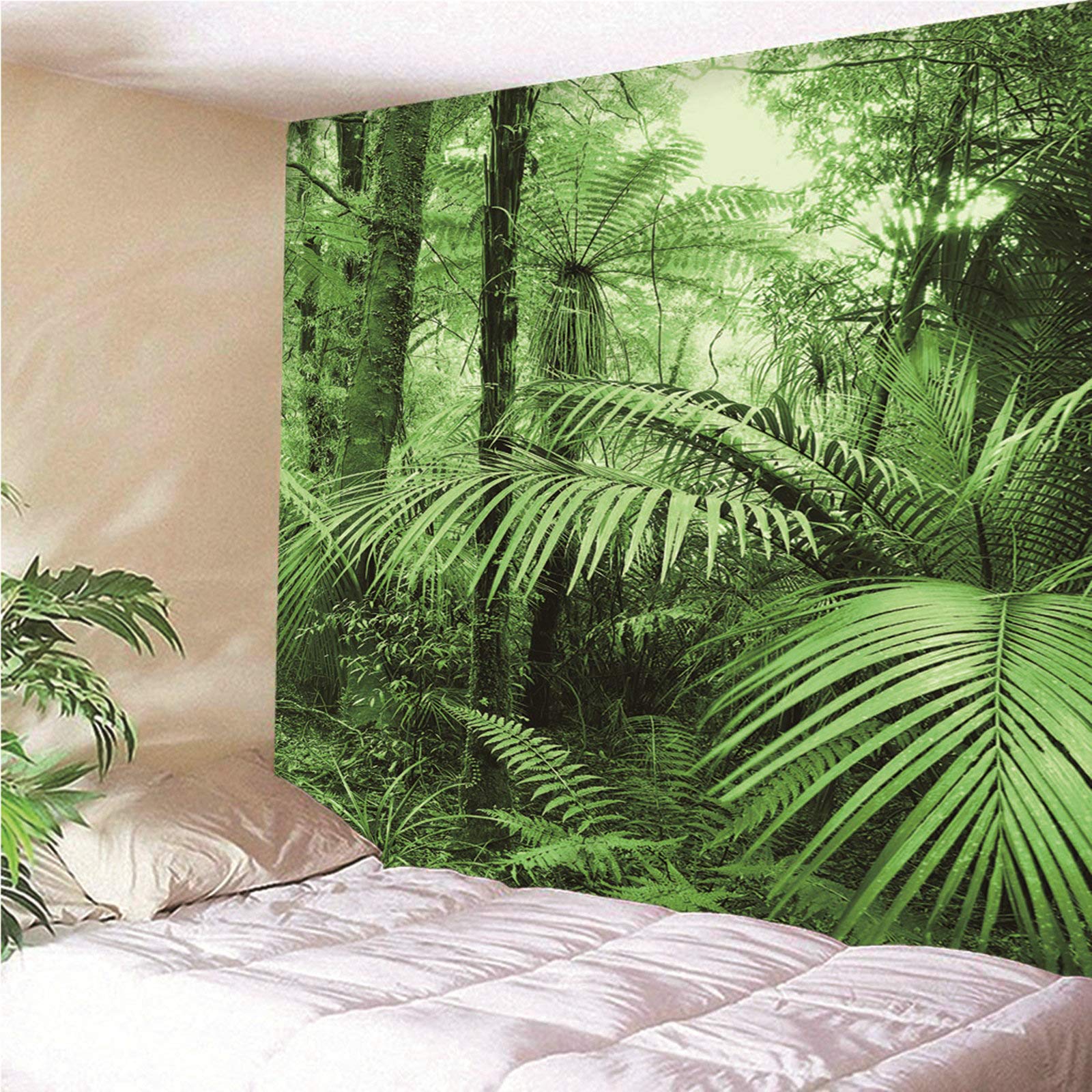 Aeici Alfombras de pared, tapices para colgar bosques, decoración del hogar, para colgar tapices, 260 x 240 cm, color verde